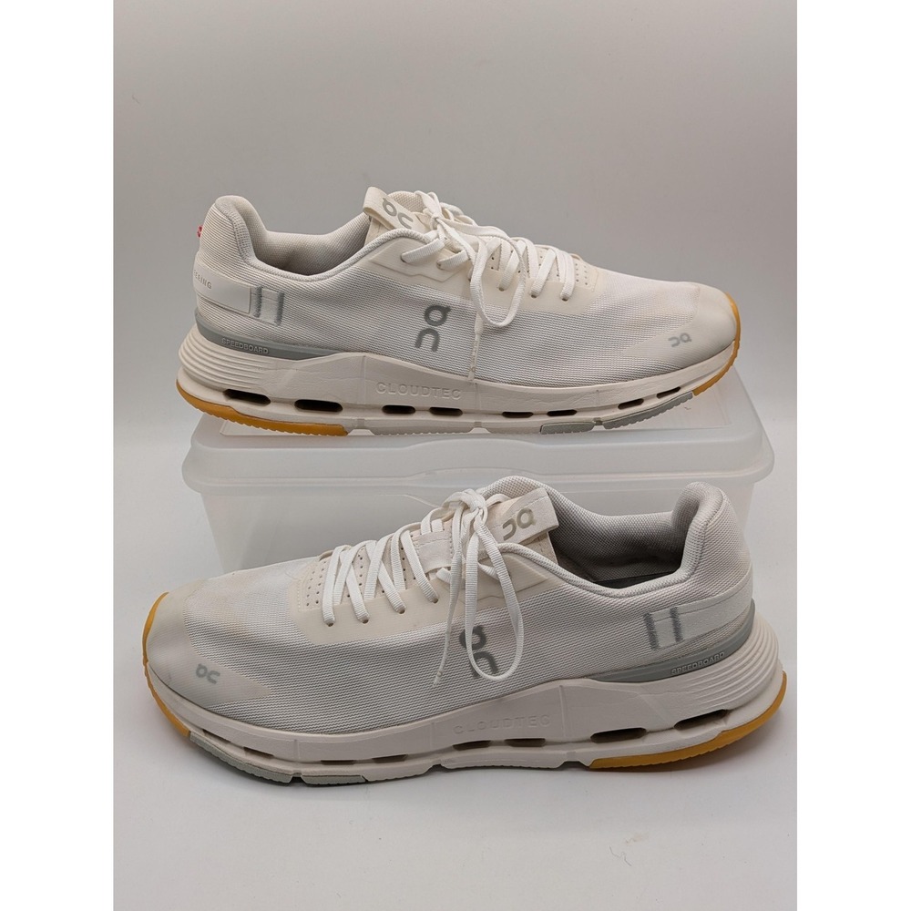 On Shoes Mens Size 12 White CloudTec Speedboard Mesh Low Top Running Sneakers
